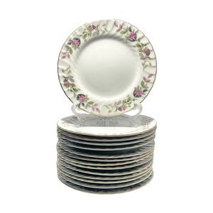 Creative “Regency Rose” Set of 14 Porcelain Bread Plates 6 3/8”